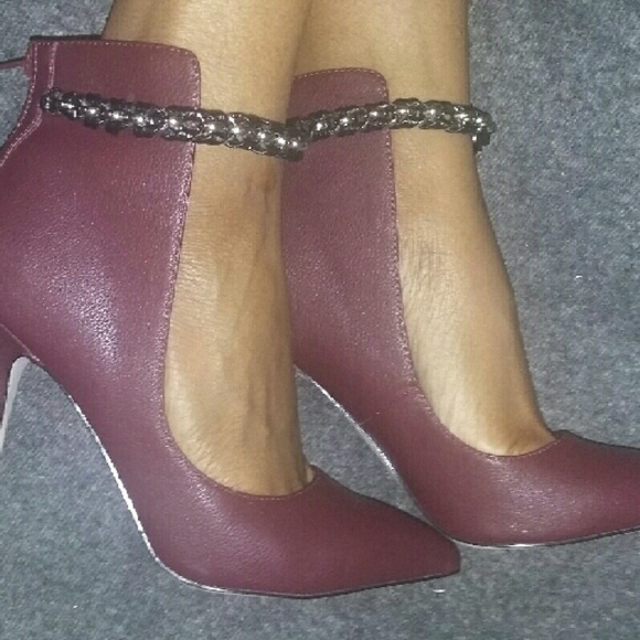 Deep Burgundy Pointed Toe Heels