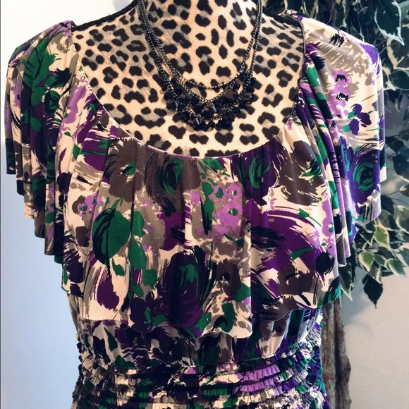 🚫 SOLD 🚫ELLE Long Floral Dress With Ruffles - Picture 3 of 4