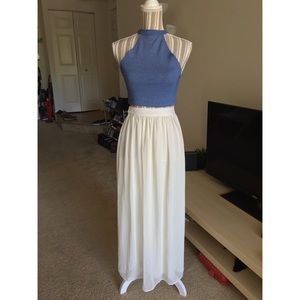 White thick maxi skirt
