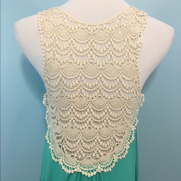 Mint Knit Dress w/ Crochet Back Detail - Picture 3 of 3