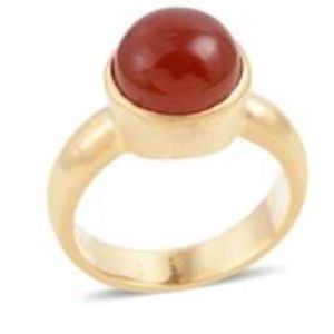 Carnelian 14K YG overlay sterling silver size 7