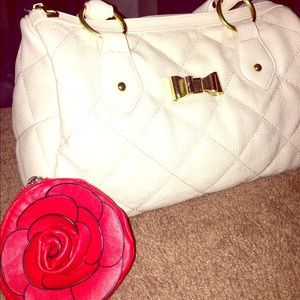 Adorable sequin purse with small rose wristlet