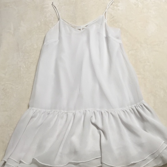 BCBG Gen drop waist white dress