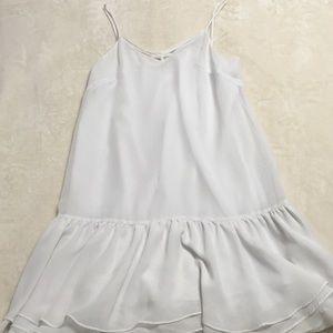 BCBG Gen drop waist white dress