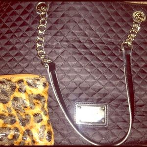 Nine West tote bag w/ small leopard wristlet