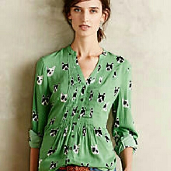 Anthropologie French Bulldog Shirt