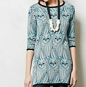 Anthropolgie Owl Sweater Tunic