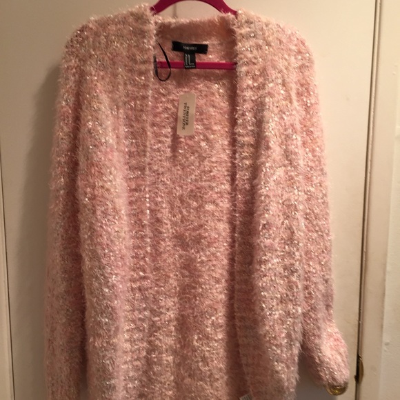 Forever 21 Pink Ribbon Chiffon Sweater *NWT*