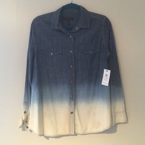 NWT Jessica Simpson Denim Ombre Button-Down