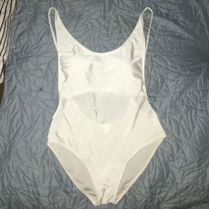 White backless one piece