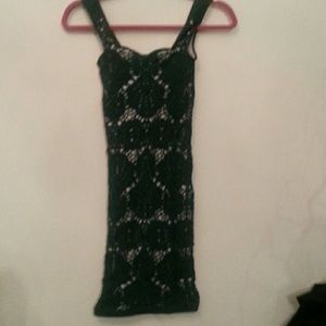 Free People Bodycon Green/Beige Medallion Slip XS/