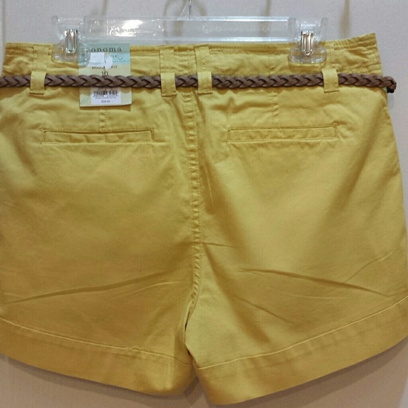 Sonoma Yellow Shorts with Belt5 - Picture 3 of 3