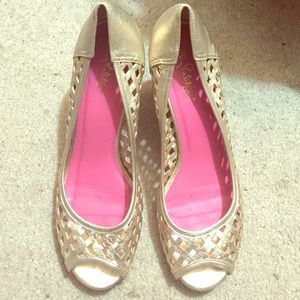 Gold Lilly Pulitzer Wedges