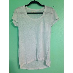 Madewell Linen Timeoff Tee in white