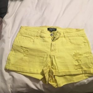 SOLD IN A BUNDLE-Forever 21 yellow Jean shorts