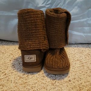 Brown ugg knit boots