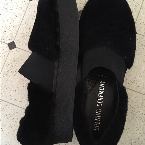 Opening ceremony fuzzy platform slip ons - 9 - Picture 2 of 4