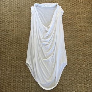 White Helmut Lang sleeveless draped tee