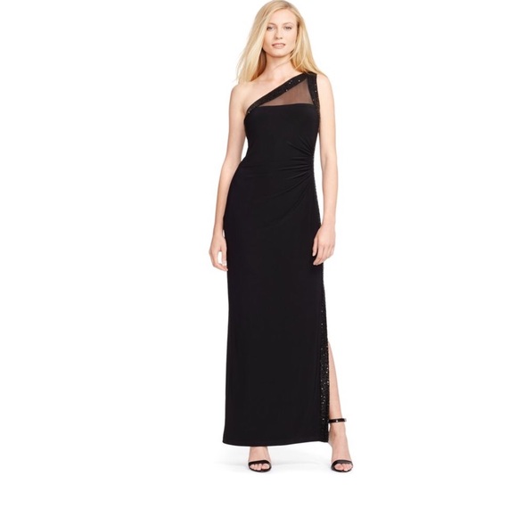 Ralp Lauren One- Shoulder illusion Gown
