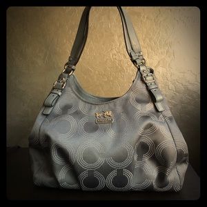 Silver Coach Shoulder Bag