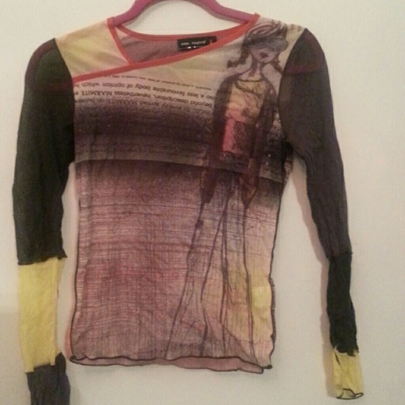 Sheer long sleeve top