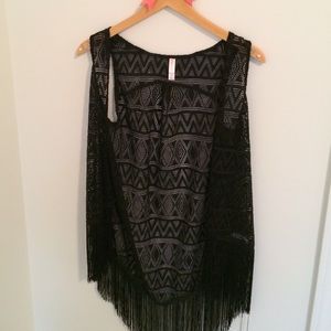Black Fringe Vest