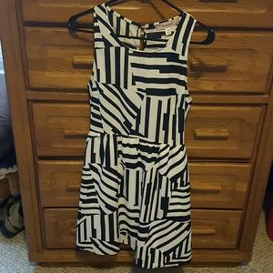 Black and white abstract dress