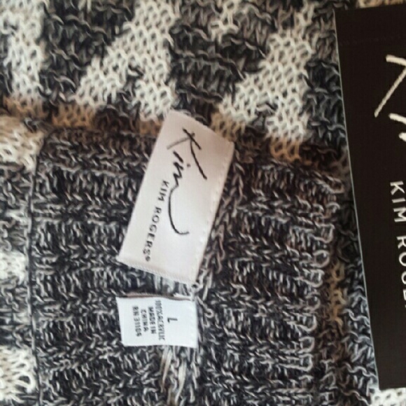 Kim Rogers grey /white sweater NWT Large - Picture 4 of 4