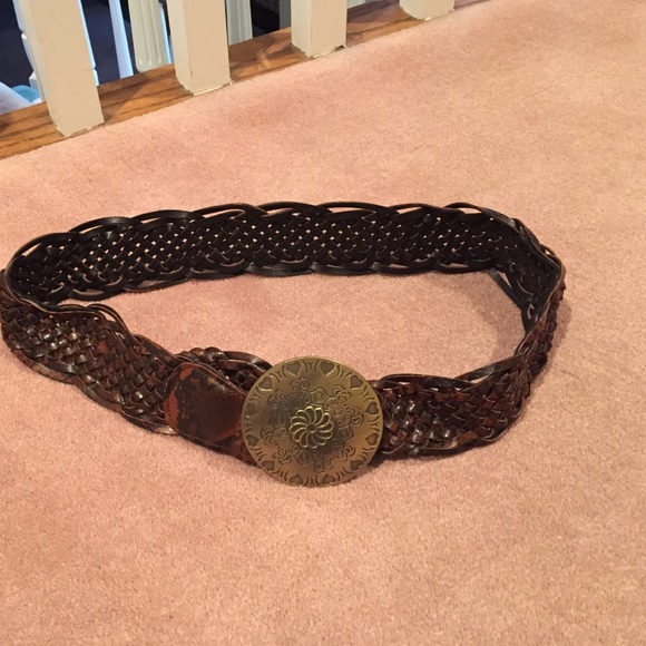 M/L brown belt with gold embellum