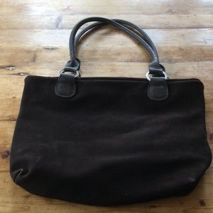 Yummy soft chocolate brown suede handbag