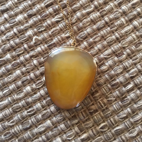 Vintage Translucent Stone Pendent - image 1