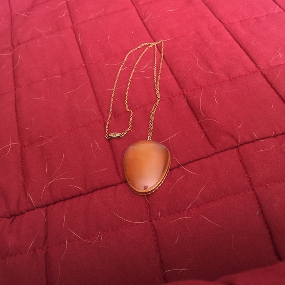 Vintage Translucent Stone Pendent - image 3