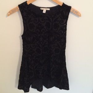 Black Velvet Peplum Top