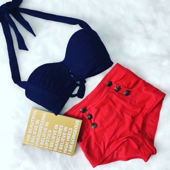 High Waist Pin Up Bikini Bottom - Picture 2 of 4