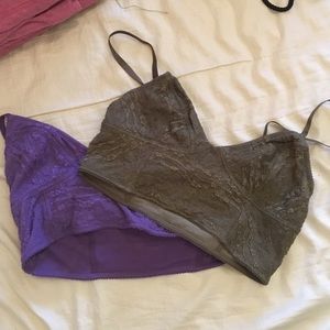 TWO Free People Bralettes