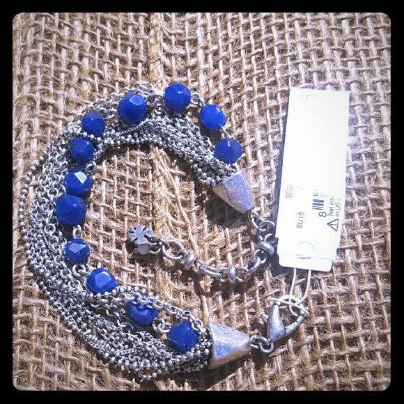 Lucky Brand silver tone & lapis bracelet - Picture 1 of 1