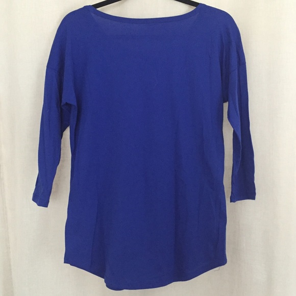 NWOT Royal Blue GAP 3/4 Sleeve Top - Picture 4 of 4