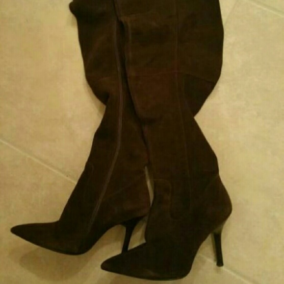 Brown Suede thigh high boots