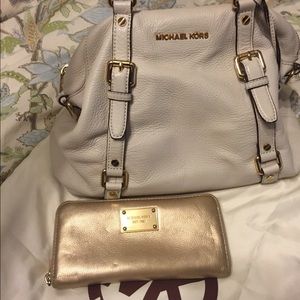 Michael Kors white/off white leather bag