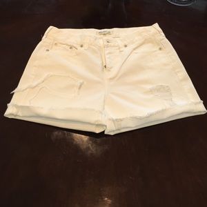 Distressed White Madewell Jean Shorts