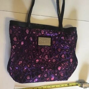 BETSEYVILLE PURPLE METALLIC LACE LEOPARD TOTE
