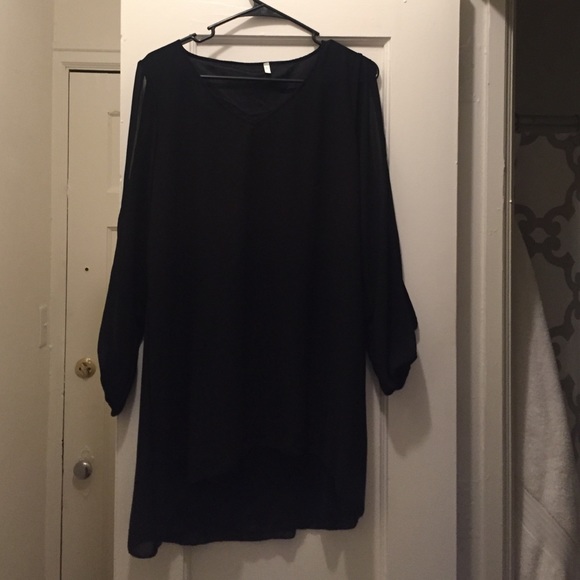 Black long sleeve cocktail dress
