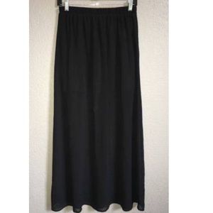 Forever 21 -Black Long Sheer Skirt