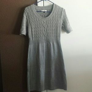 Gray Knitted Sweater Dress