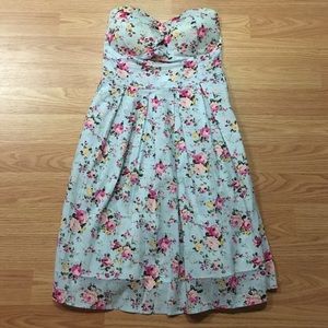 Rue 21 - Light Blue Strapless Floral Dress