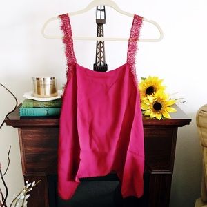 ⚬Free People⚬Lace Trim Dobby Dot Cami