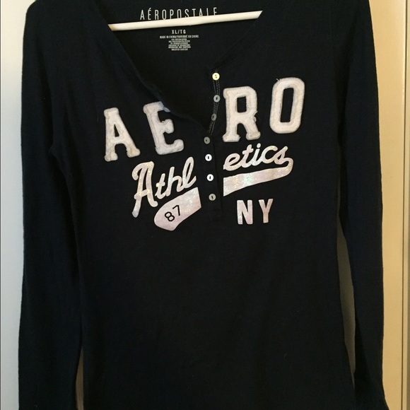 AEROPOSTALE BLACK LONG SLEEVE SHIRT