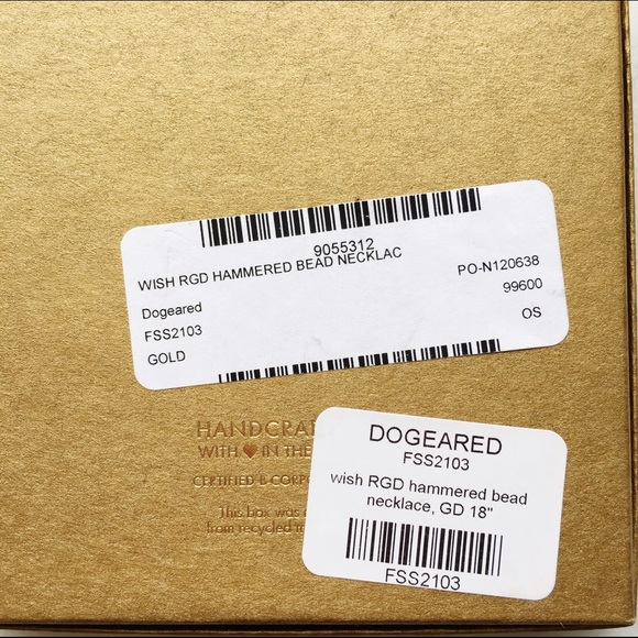 ⚬Dogeared⚬Gold Wish Hammered Bead Necklace - Picture 3 of 4