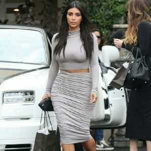 Missguided grey cord set the skirt brand new w/tag