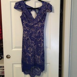 hello milky blue lace dress